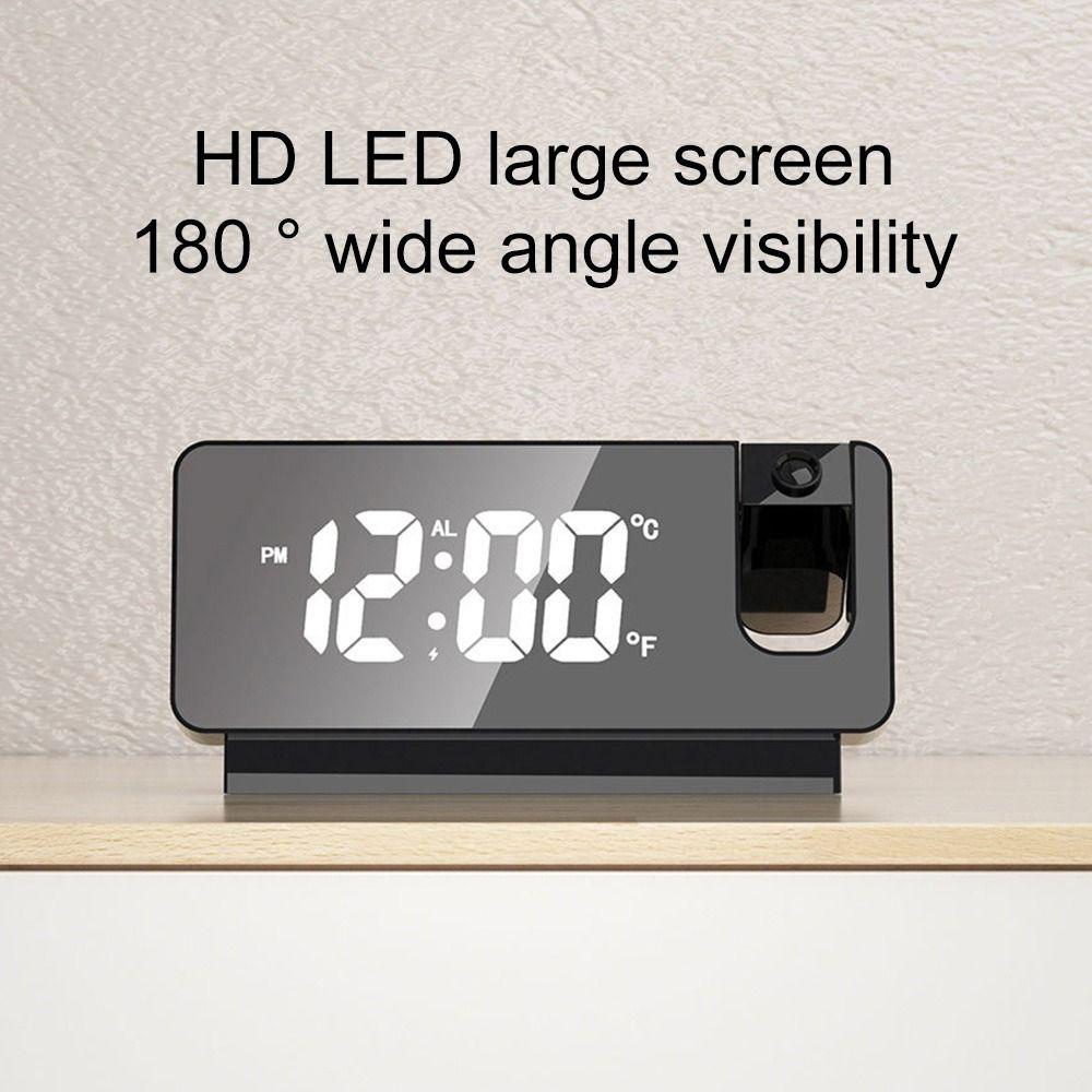 MUVAKO Đồng Hồ Báo Thức Kỹ Thuật Số Mặt Gương Sạc USB Tiện Dụng