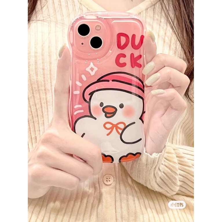 ✅Ốp Điện Thoại Mềm Trong Suốt Hình Vịt Hồng Cho iPhone 14promax 13pro Niche 11 / 12 xs / xr 7 / 8Plus