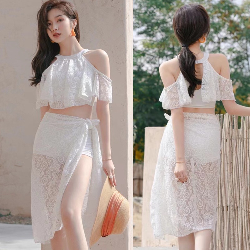 Bộ Đồ Bơi Ba Mảnh Che Phủ Bụng Phong Cách Hàn Quốc Thời Trang Mùa Xuân 2023 Cho Nữ