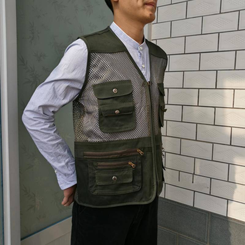 * * A 'Ophao gile nam * Áo Ghi Lê Lưới Mỏng Nhiều Túi Khô Nhanh Mùa Hè Cho Người Lớn Tuổi Chụp Ảnh Câu Cá Ngoài Trời | BigBuy360 - bigbuy360.vn