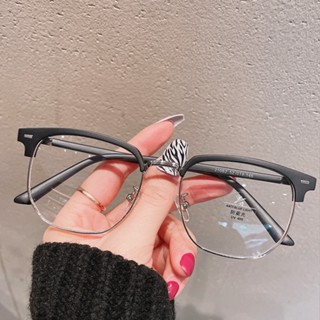 Gọng kính cận nửa viền cao cấp nữ nam mắt kính không độ râm mát chống tia UV thời trang cháy phố đẹp giá rẻ 143