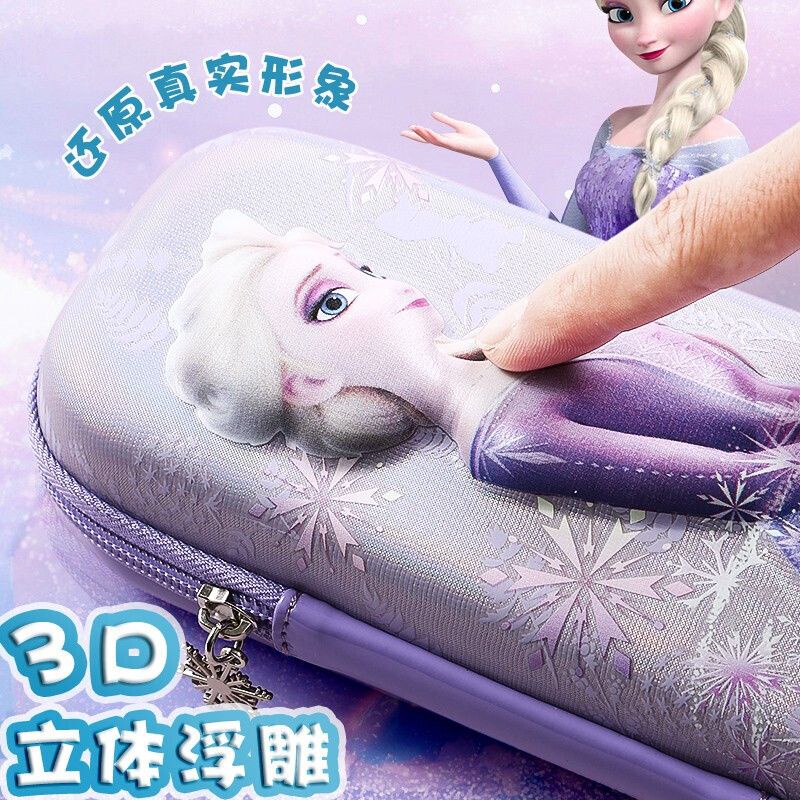 Disney DISNEY Hộp Đựng Bút Chì EVA Chống Sốc Cỡ Lớn In Hoạt Hình Frozen 3D Dễ Thương Cho Bé D4SZ 2023