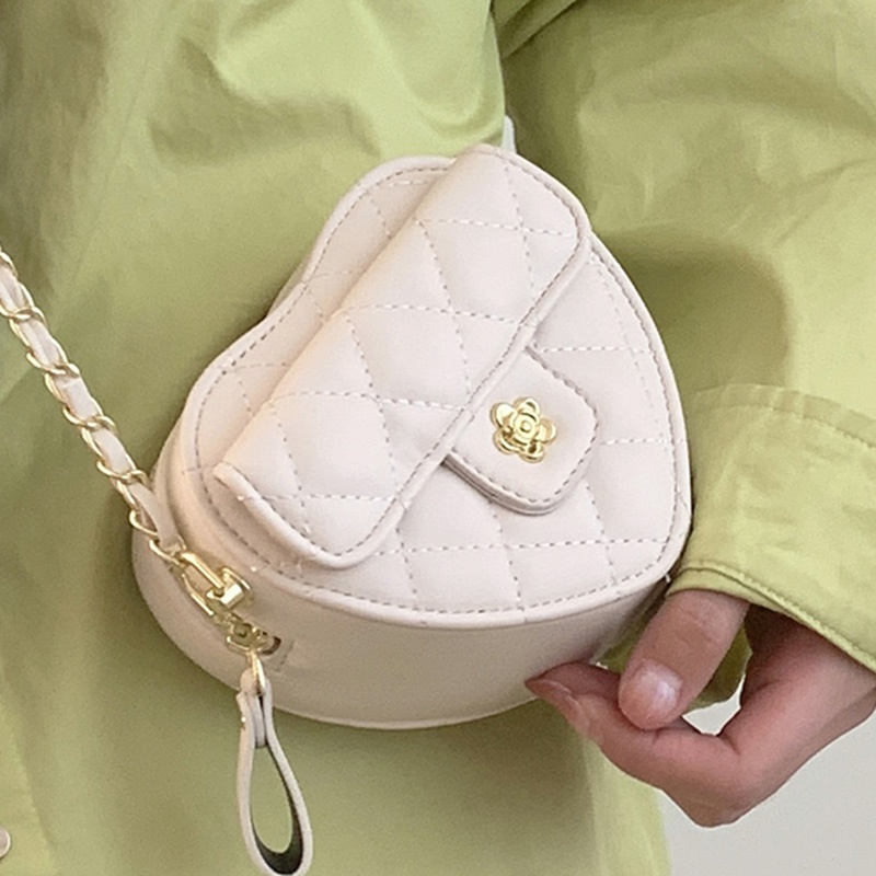 Ielgy Túi Đeo Vai Dây Xích Hình Thoi Thiết Kế Hình Trái Tim Đa Ứng Dụng Cho Nữ