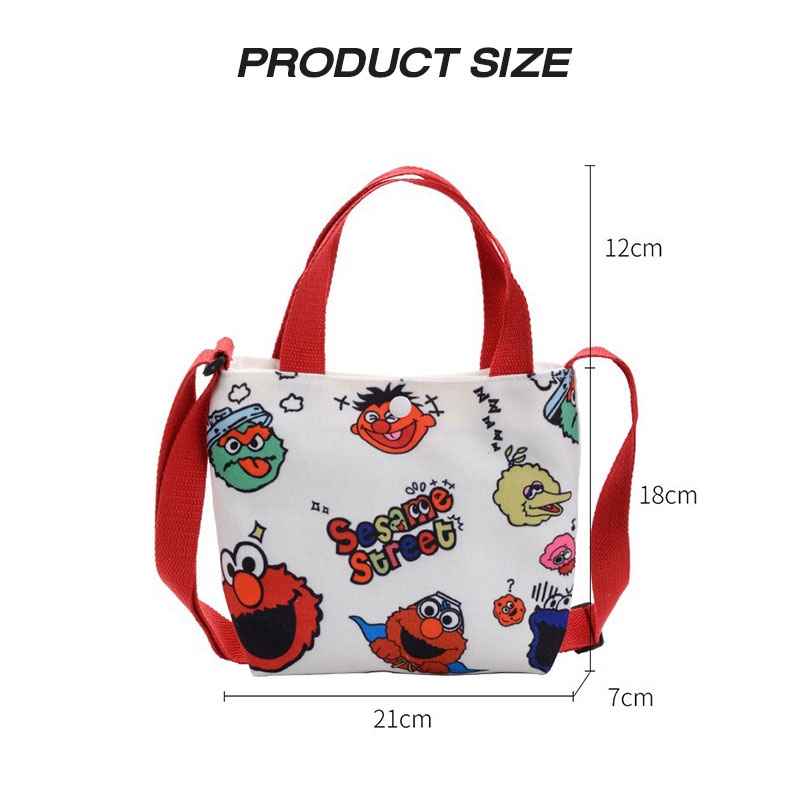 Túi Đeo Vai Vải canvas Nhỏ Gọn Phong Cách Hoạt Hình One More bag Cho Trẻ Em Mẫu Giáo
