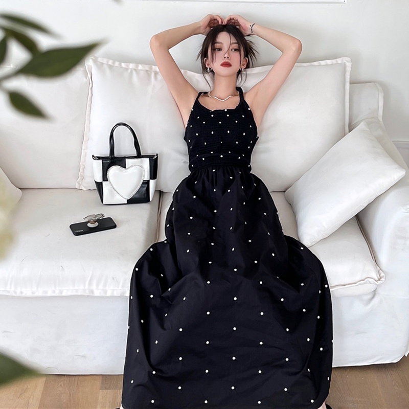 IELGY   Đầm Chữ a Không Tay Hở Lưng Cao Cấp Thời Trang Dành Cho Nữ