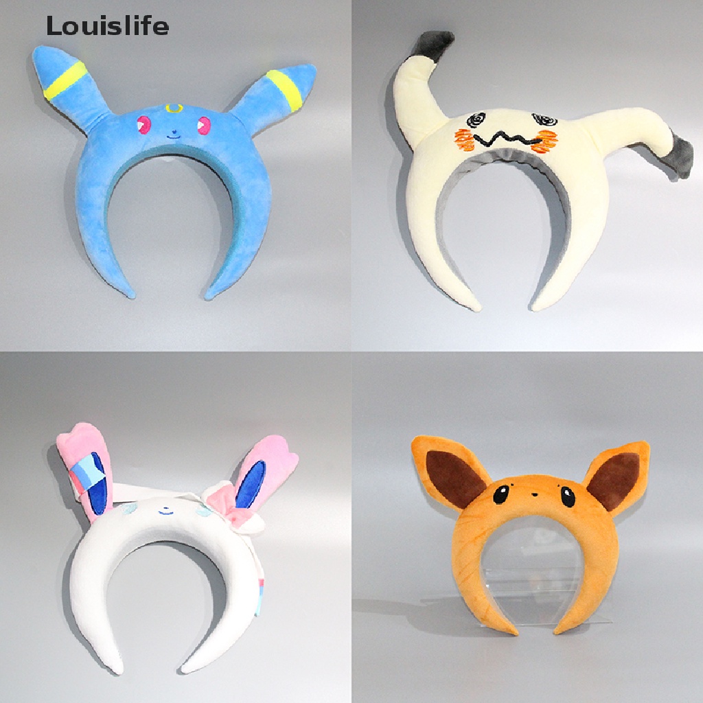 Băng Đô Cài Tóc Louislife Hình Pokemon Sylveon Eevee Mimikyu Nhồi Bông Dễ Thương