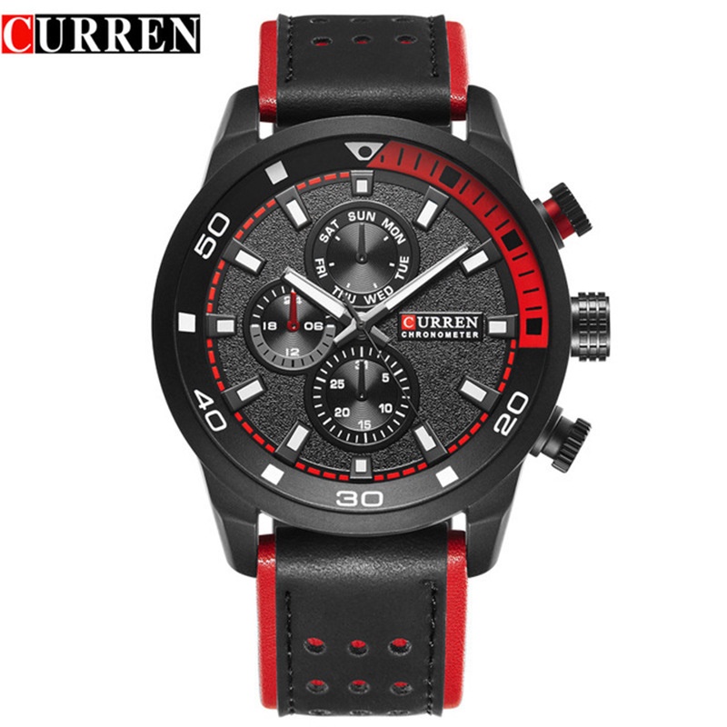 Đồng Hồ Quartz CURREN 8250 Chống Thấm Nước Với Dây Đeo Da