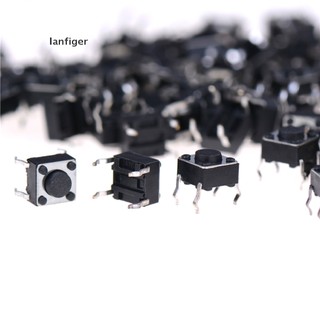 Lanf 100Pcs 6x6x4.5mm Panel PCB Momentary Tactile Tact Push Button Switch EN
