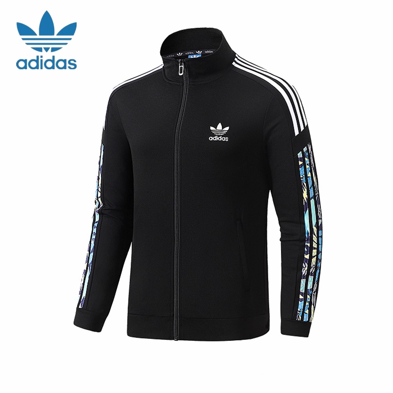 Áo Khoác Bóng Chày Thêu Logo Adidas Phối Khóa Kéo Thời Trang Cho Cặp Đôi