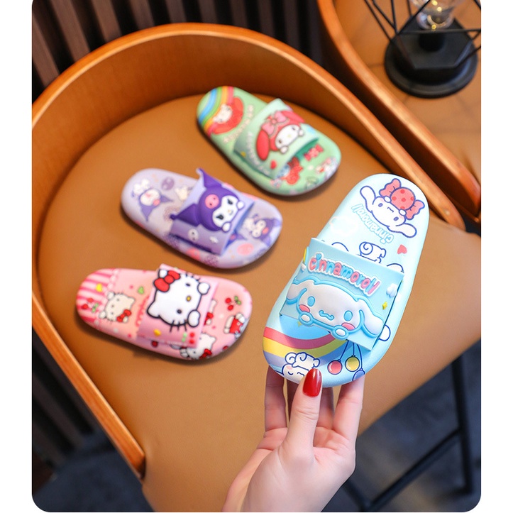 Dép Đi Trong Nhà Tắm Chống Trượt In Hình Cinnamoroll Melody Melody Sanrioed Đáng Yêu Mùa Hè Mới Cho Trẻ Em