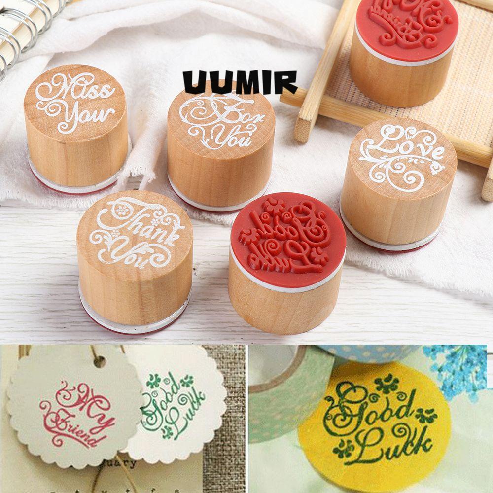 UUMIR Con dấu in chữ Thank You bằng gỗ dùng trang trí sổ tay DIY