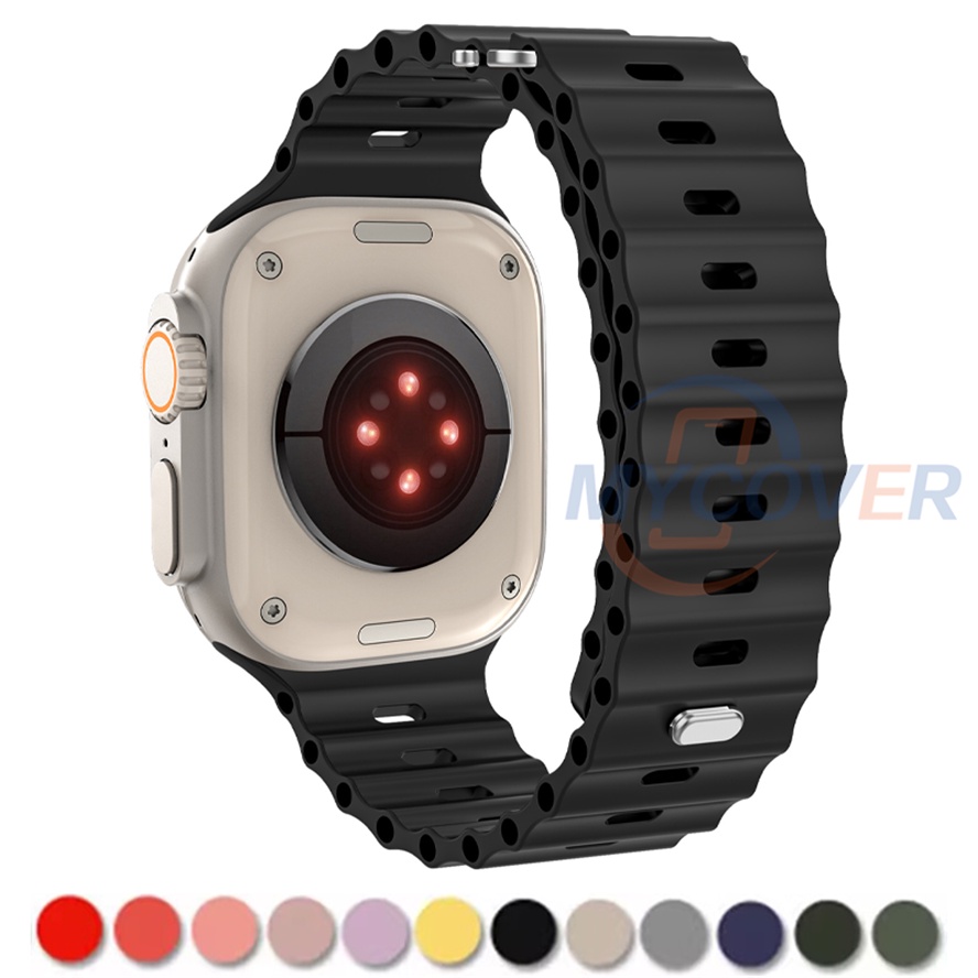 Dây Đeo Đồng Hồ Thông Minh Bằng Silica Gel Cho Series Ultra 8 7 6 SE 5 4 3 2 1 49mm 41mm 45mm 44mm 42mm 40mm 38mm