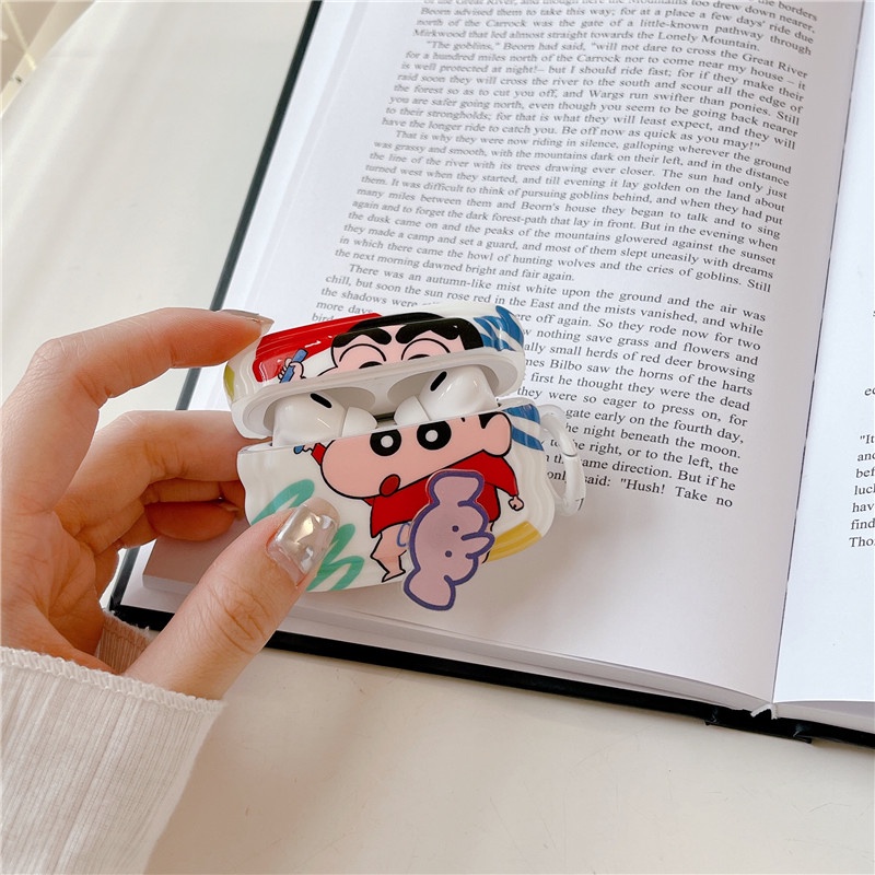 Vỏ Bảo Vệ Hộp Sạc Tai Nghe AirPods 1 2 3 Pro 2nd 3rd Hình Cậu Bé Bút Chì Shin-chan Dễ Thương