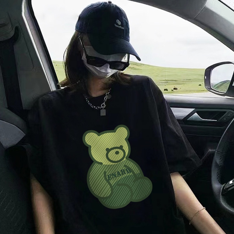 NRVP Áo Thun 100% Cotton Tay Ngắn In Họa Tiết Độc Đáo Phong Cách Hàn Quốc Cho Nữ