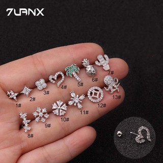 1 Khuyên Tai Thép Không Gỉ Hình Hoa 20Gauge