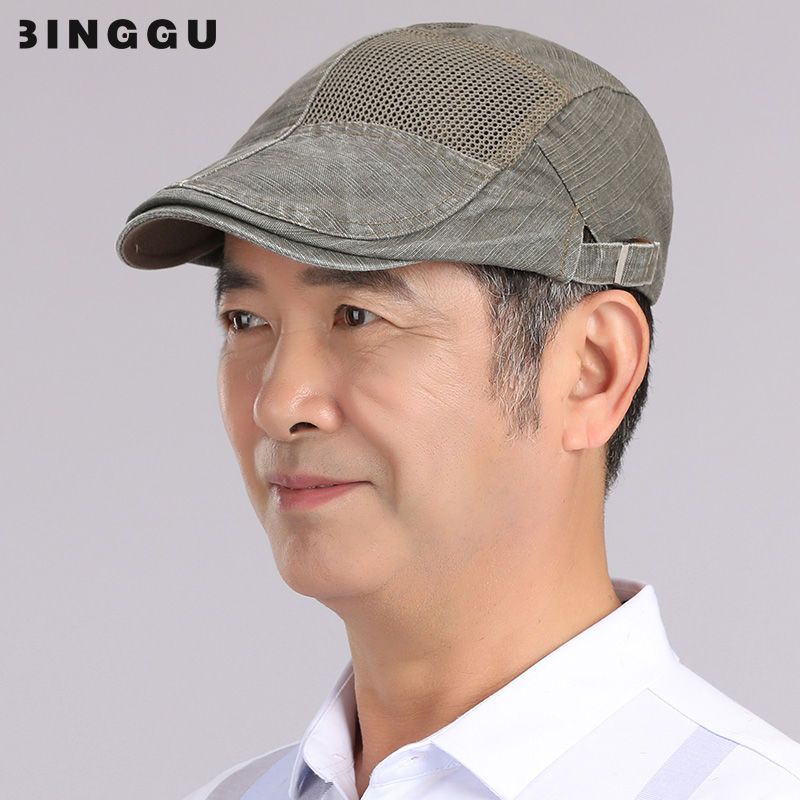 Mũ Beret Mỏng Phối Lưới Thoáng Khí Thời Trang Mùa Hè 2023 Cho Nam Trung Niên 2023 4EBM
