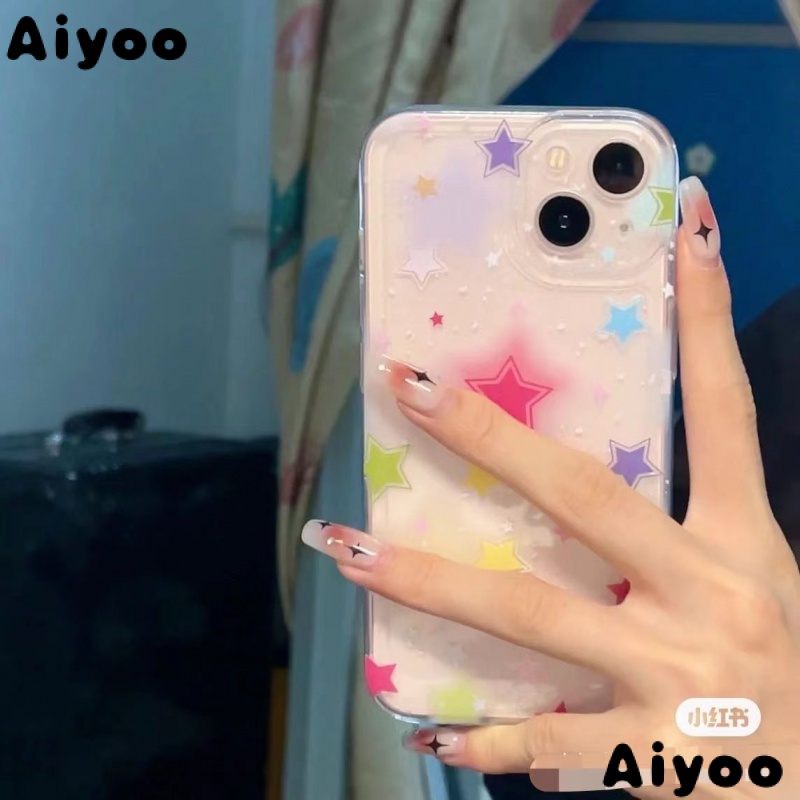 ✅Ốp Điện Thoại Mềm Màu Trong Suốt Hình Ngôi Sao Nhiều Màu 0BSL Cho iPhone 14 / 13promax 12 / 11pro xr / xs 78Plus