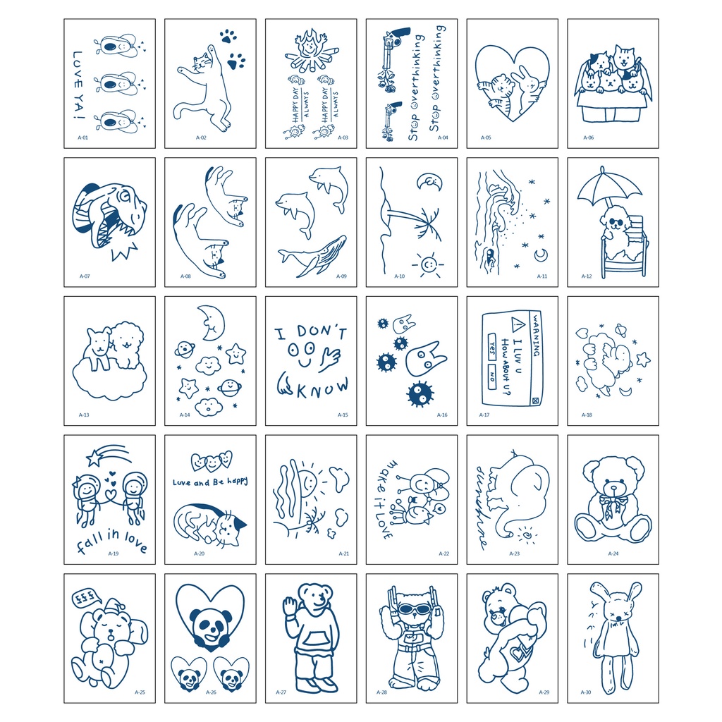 Hình Xăm Dán Chống Mồ Hôi Chống Phản Quang Họa Tiết Hoạt Hình Dễ Thương