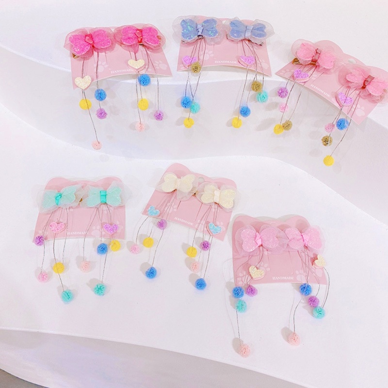 Bộ 2 Kẹp Tóc Đuôi Ngựa Chống Trượt Hình Nơ Xinh Xắn