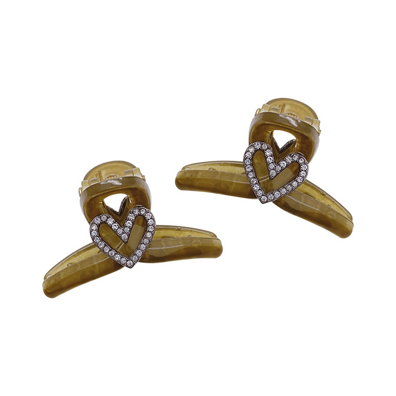 Kẹp Tóc Đính Đá Hình Trái Tim Nhỏ Xinh Xắn Thời Trang Xuân Hè Cao Cấp Cho Bé Gái