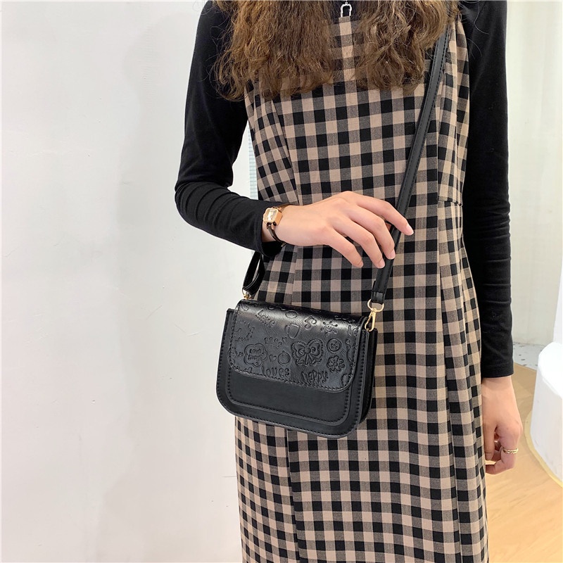 Túi xách NALLCHEER da PU dáng vuông nhỏ nhắn phong cách Nhật Bản dễ thương thời trang đơn giản