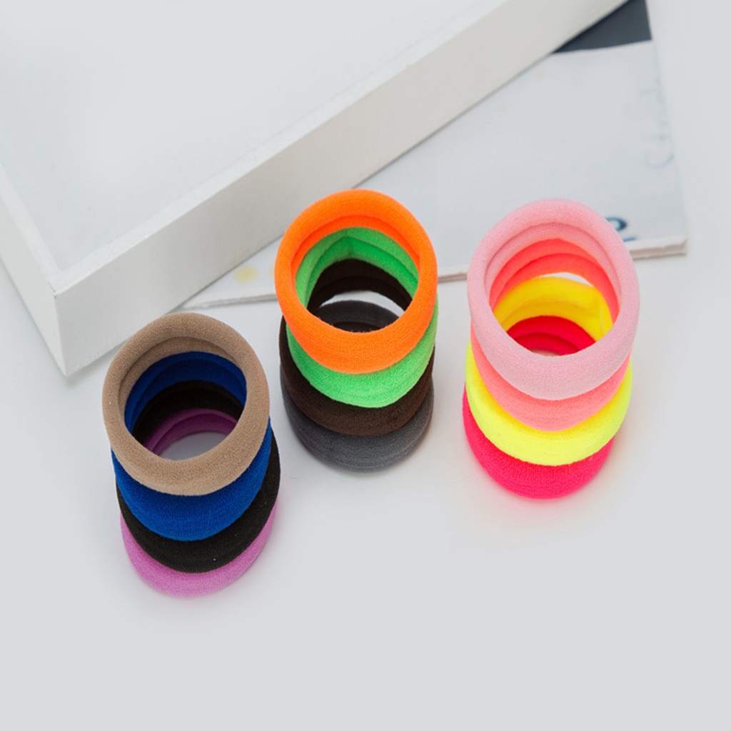 Set 30 Dây Cột Tóc Co Giãn Chống Rơi Thiết Kế Đơn Giản