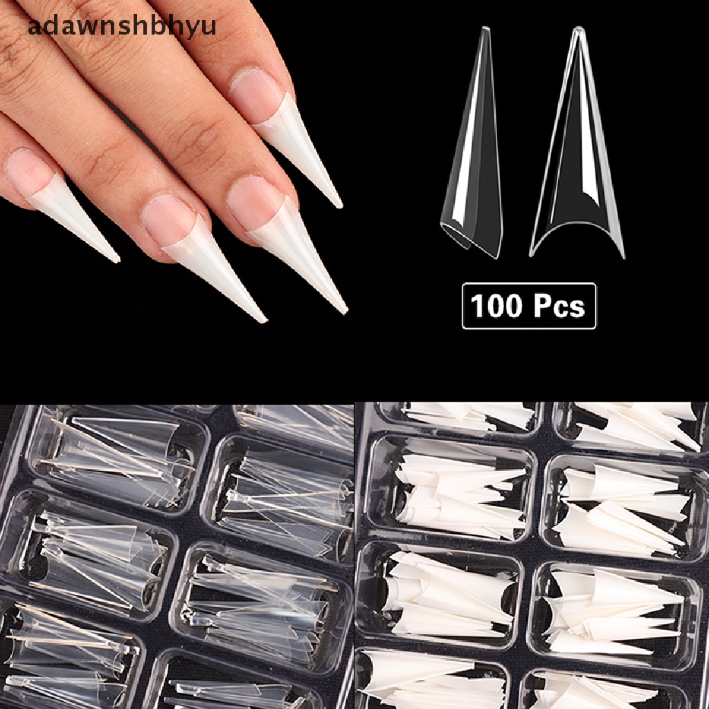 Set 100 Móng Tay Giả Nửa Đầu Nối Dài Chuyên Dụng