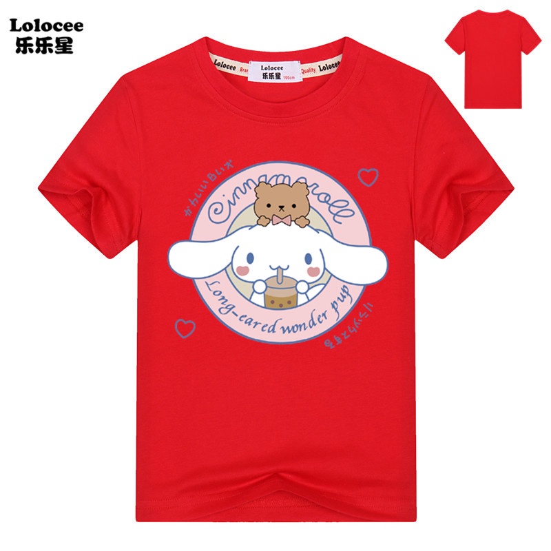 Áo Thun Tay Ngắn Cổ Tròn In Hình Cinnamoroll Dễ Thương Cho Bé Gái