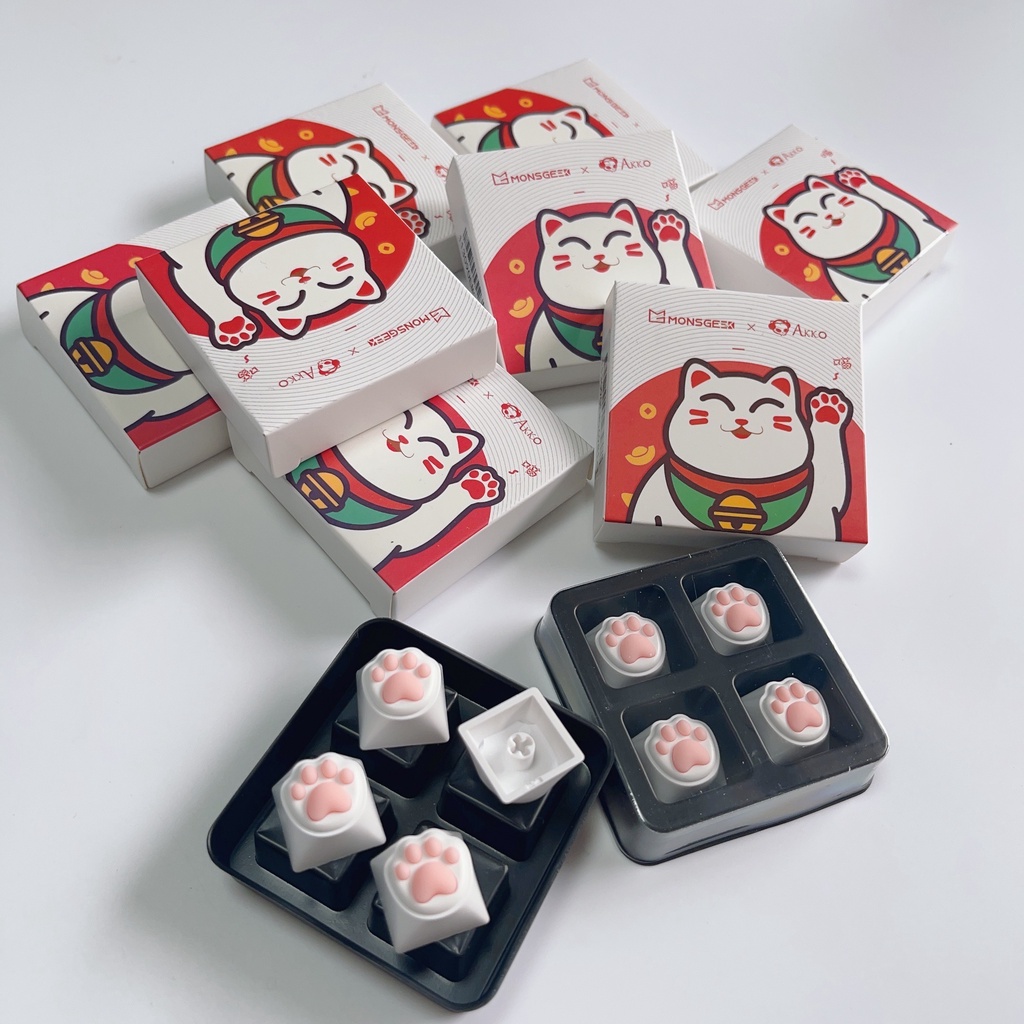 Hộp 4 Nút Bàn Phím Cơ Akko x MonsGeek Bằng Silicon Mềm Thông Dụng