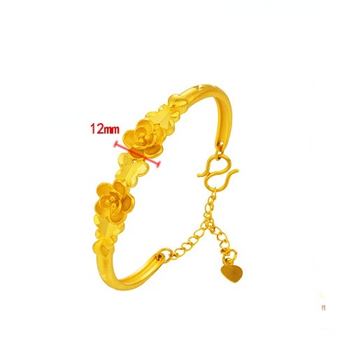 Pmrawc | Vòng Tay Mạ Vàng 24K Đính Hoa Hồng FS654