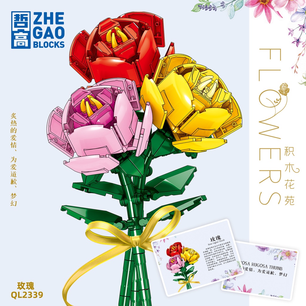 Bộ Đồ Chơi Lắp Ráp LEGO Hình Bó Hoa Hồng 2336-2360 Độc Đáo Thú Vị