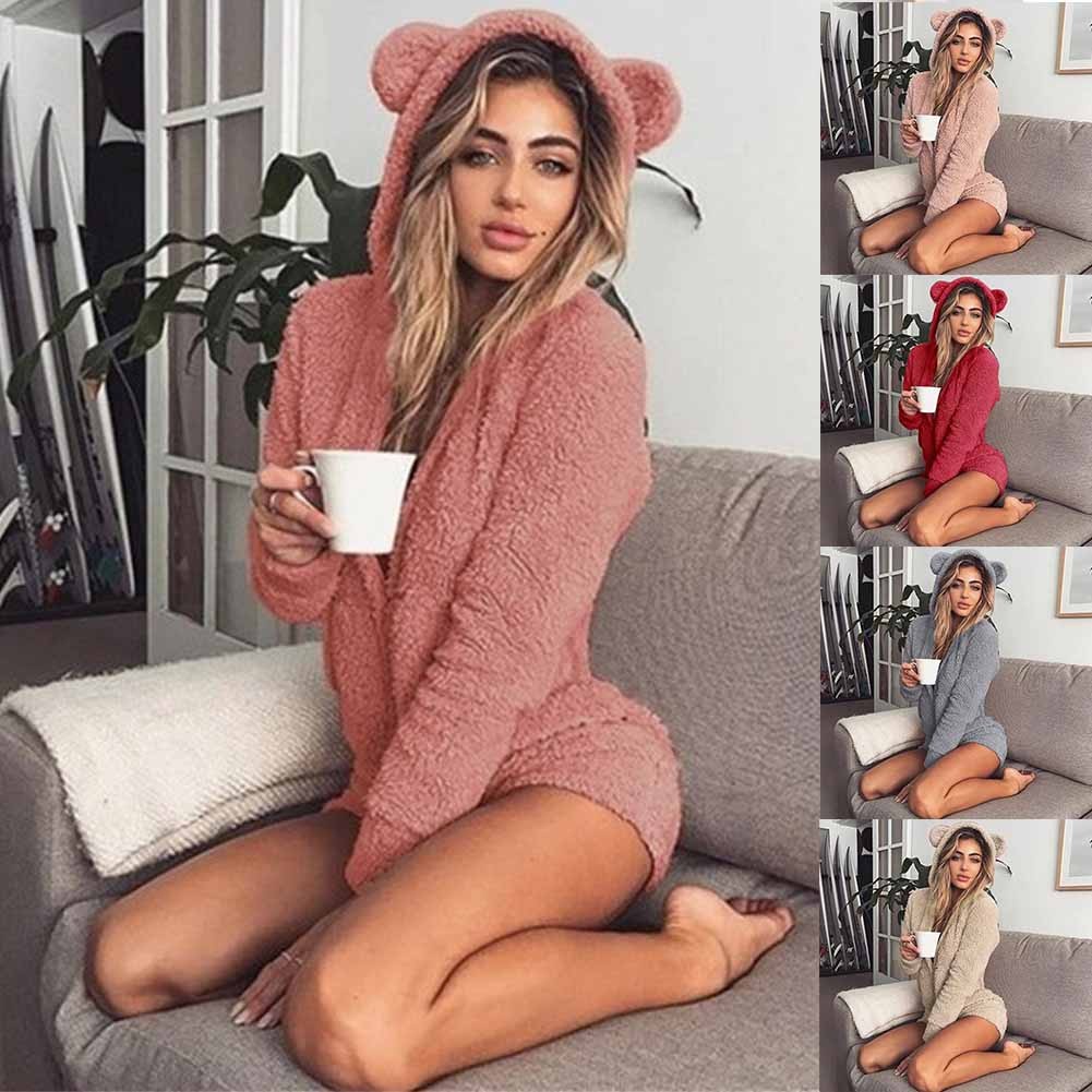 Bộ Đồ Ngủ Áo Liền Quần Bằng Vải Bông Mềm Mại Giữ Ấm Mùa Đông Dành Cho Bạn Nữ MM0411