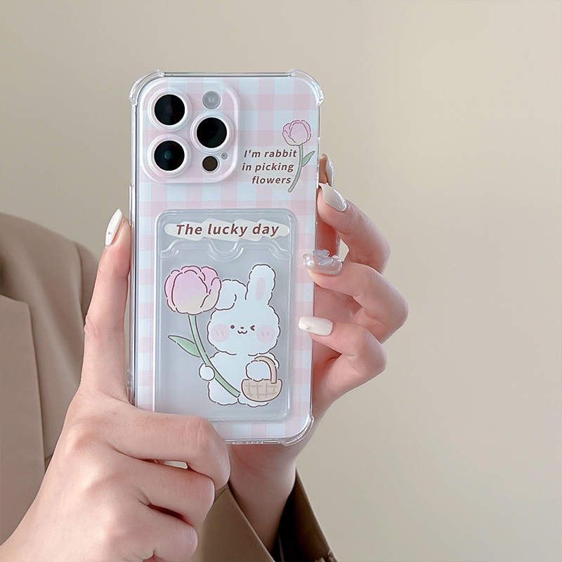 Ốp Điện Thoại In Hoạt Hình Kèm Ngăn Đựng Thẻ Cho iPhone 14 13 12 11 PROMAX XS XR XSMAX SE2020 6 7 8PLUS MINI 2 / 3