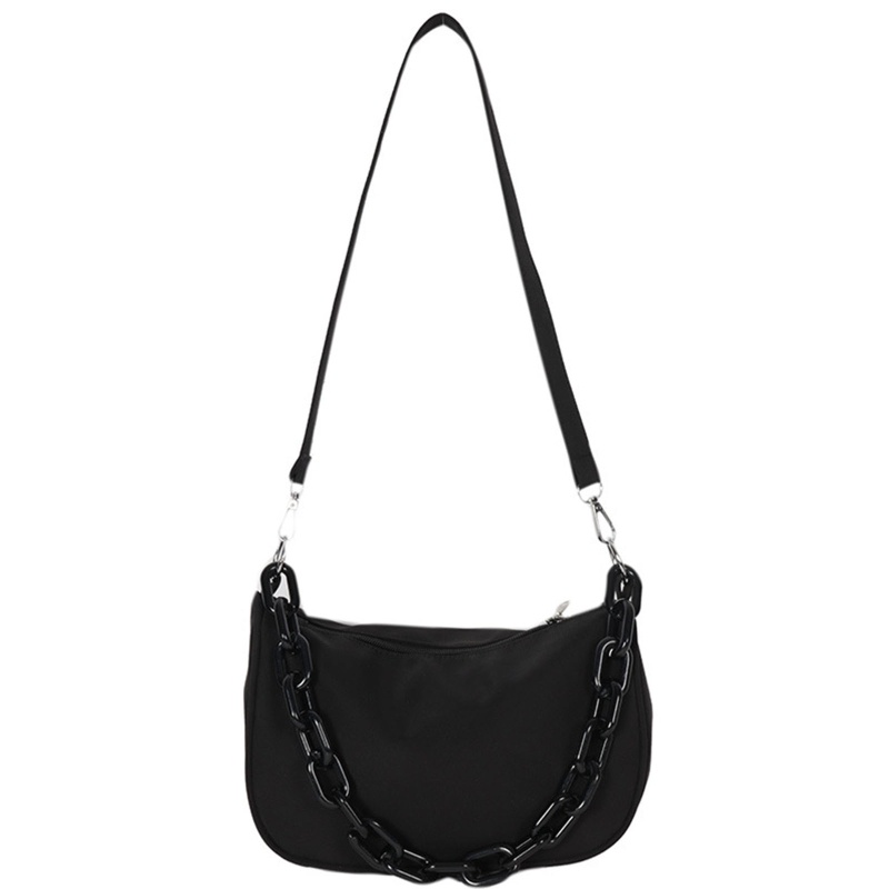 Túi Đeo Vai / Kẹp Nách Cỡ Nhỏ Chất Liệu Nilon + Acrylic Phối Dây Đeo Sợi X