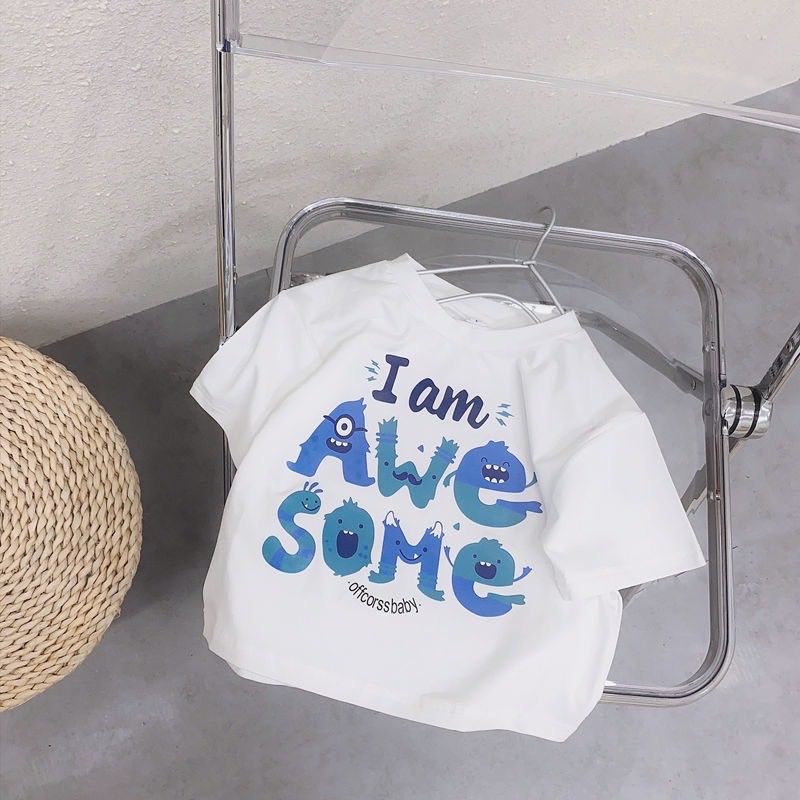 Áo phông ngắn tay I Am cho bé trai bé gái vải Cotton cao cấp co giãn mềm mại KIDSHOUSE