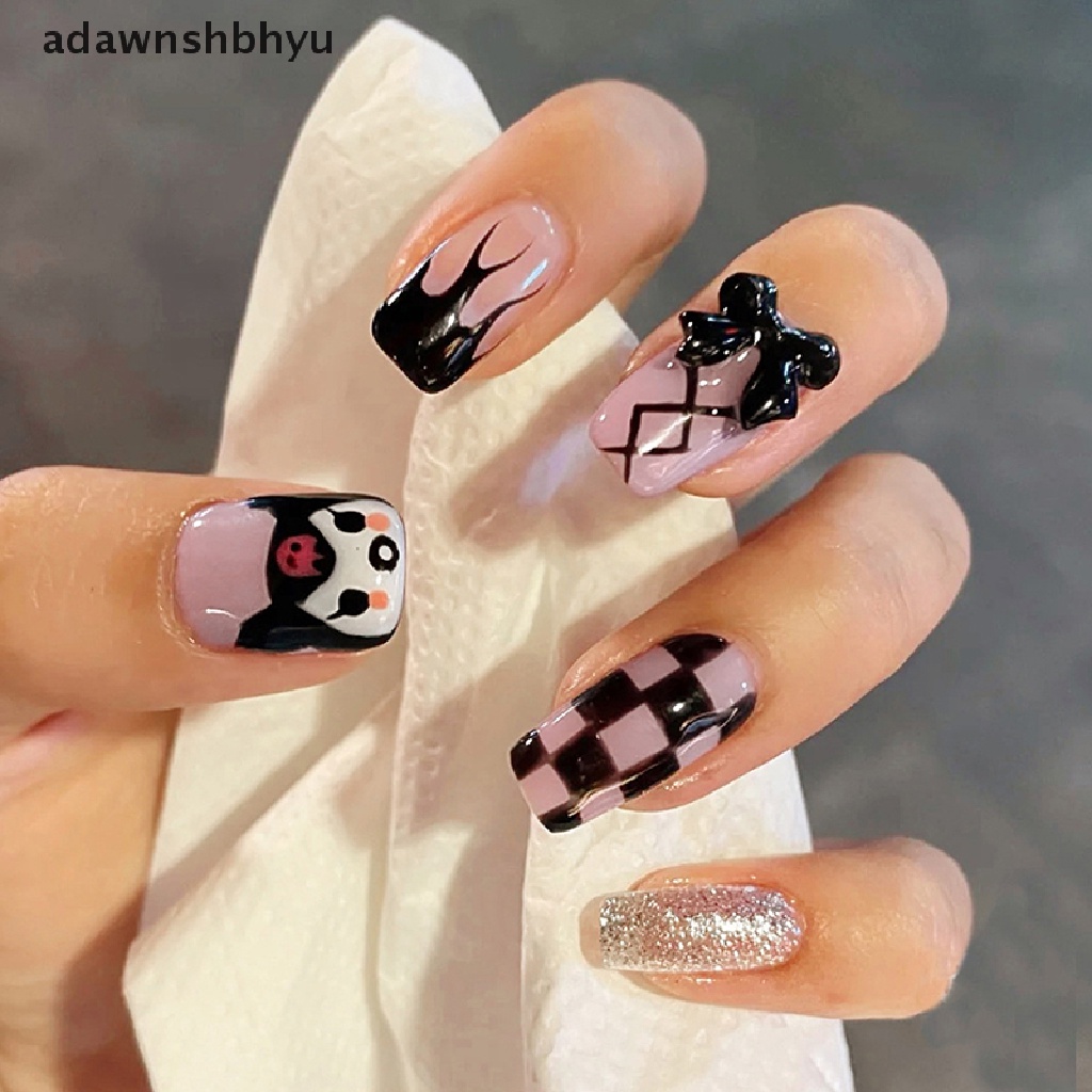 Bộ 24 Móng Tay Giả Hình Ngọn Lửa Dùng Trang Trí