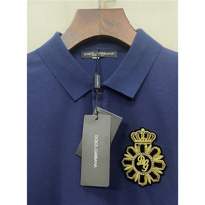 Áo Thun polo D0LCE & Gaba Chất Liệu cotton Thêu Chữ Size S-4XL Thời Trang Cho Nam