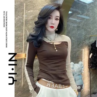 Áo thun dài tay phối màu thời trang dành cho nữ