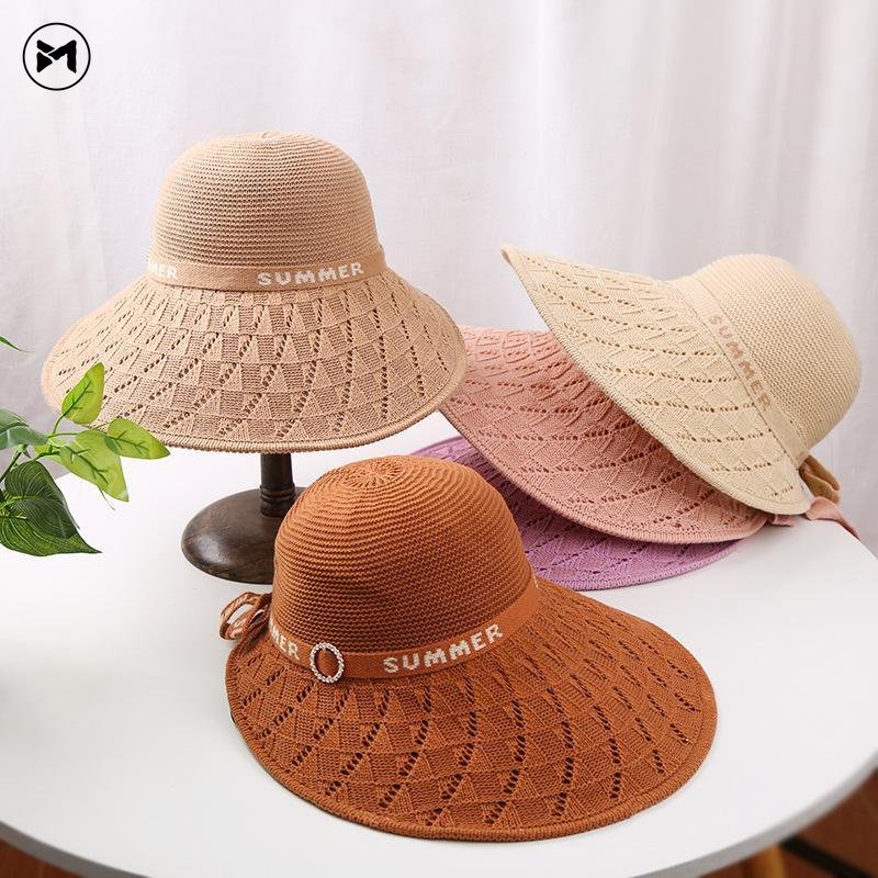 Hàng Mới Về Mũ Dệt Kim Oversize Chống Nắng Thoáng Khí Thời Trang Đi Biển Phong Cách Hàn Quốc 2022