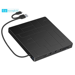 Dual interface external cd drive usb 3.0 dvd drive rw cd dvd writer with sd tf card reader for laptop desktop pc