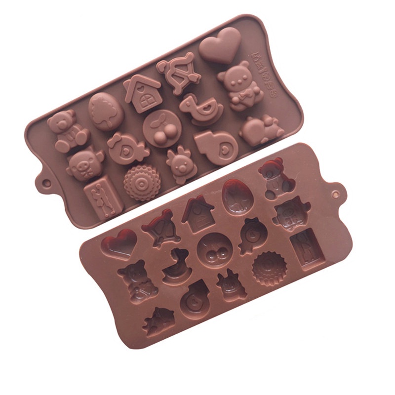 Khuôn silicon hình thú hoạt hình dễ thương làm bánh pudding socola rau câu