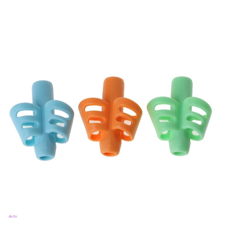 3 Miếng Silicone Đeo Ngón Tay Hỗ Trợ Tập Viết Đúng Cách