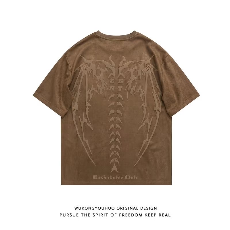 Áo Thun Tay Ngắn Cổ Tròn In Hình Phong Cách Hip hop Đường Phố Mỹ Thời Trang Mùa Hè Cho Nam Và Nữ