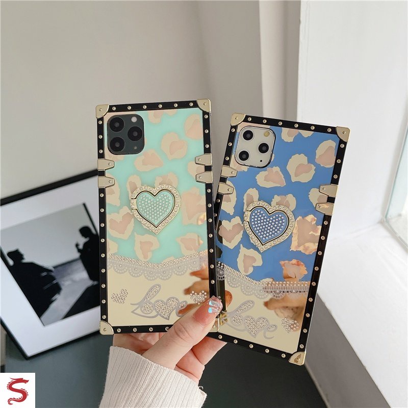 Ốp Điện Thoại Hình Vuông Họa Tiết Kim Cương Hình Trái Tim Cho Samsung S23 Ultra S23 + S22 Ultra S22 Plus S21 FE