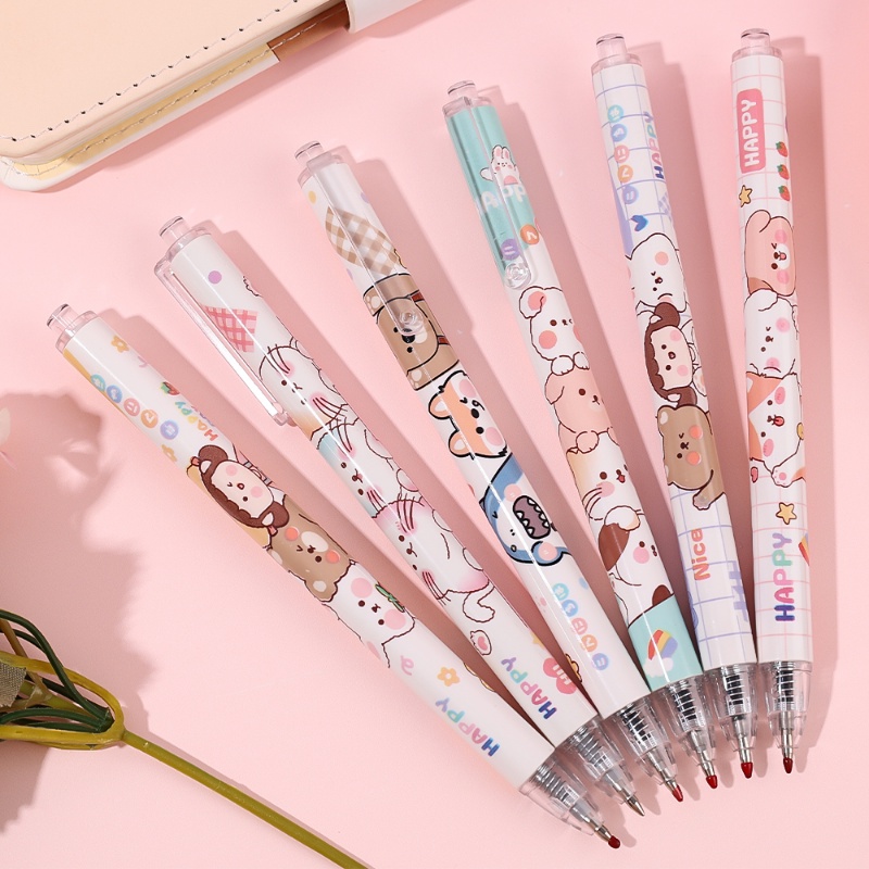 1 Bút Mực Nước Ngòi 0.5mm Hình Mèo Dễ Thương