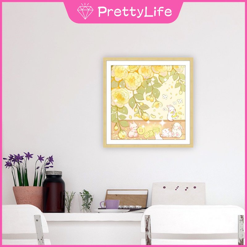 Bộ Tranh Đính Đá 5D Tự Làm 30x30cm Hình Thỏ Hoạt Hình / Cây Cối Trang Trí Nhà Cửa