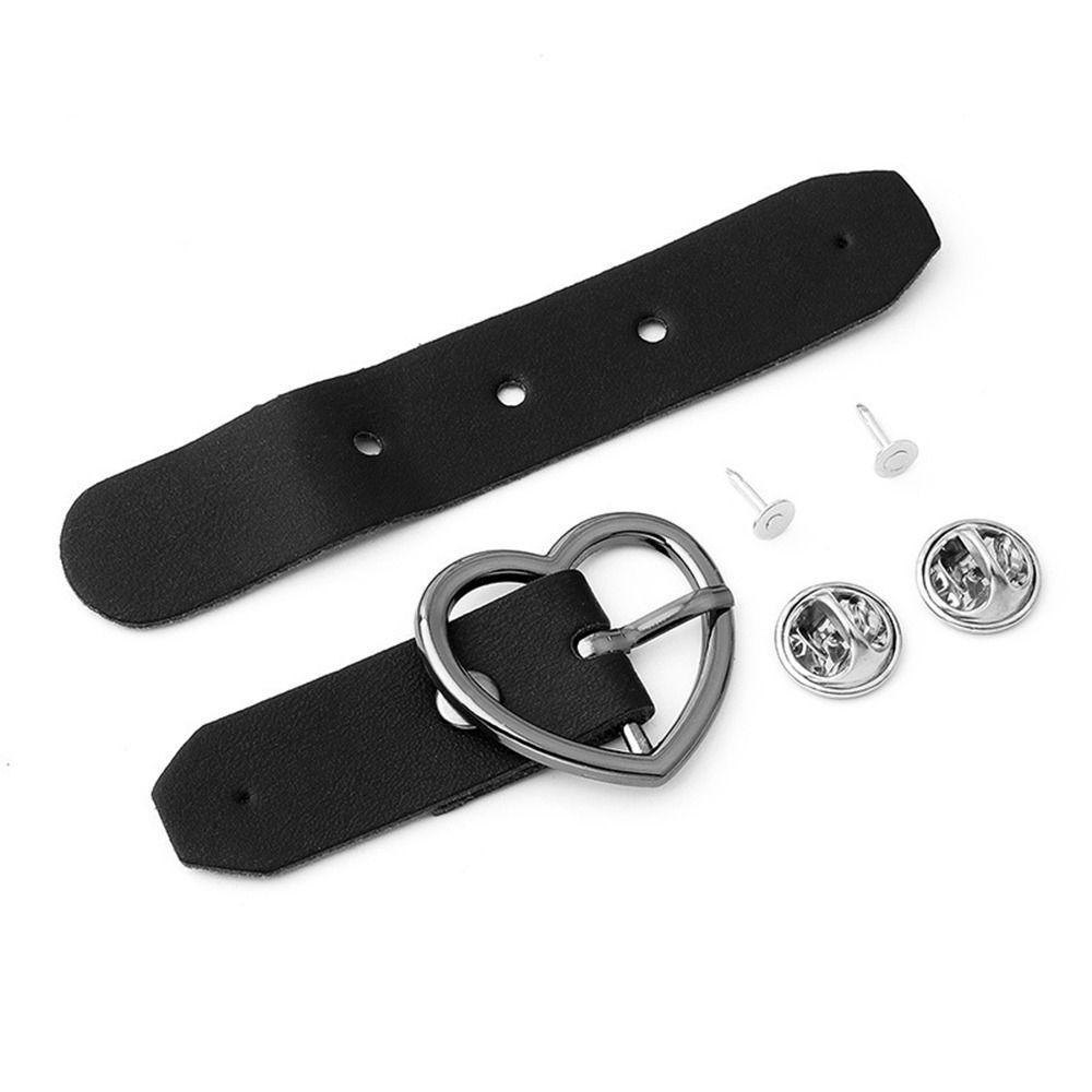 USNOW Thắt Lưng Da PU Khóa Hợp Kim Hình Trái Tim / Ngôi Sao Phong Cách Punk Hàn Quốc