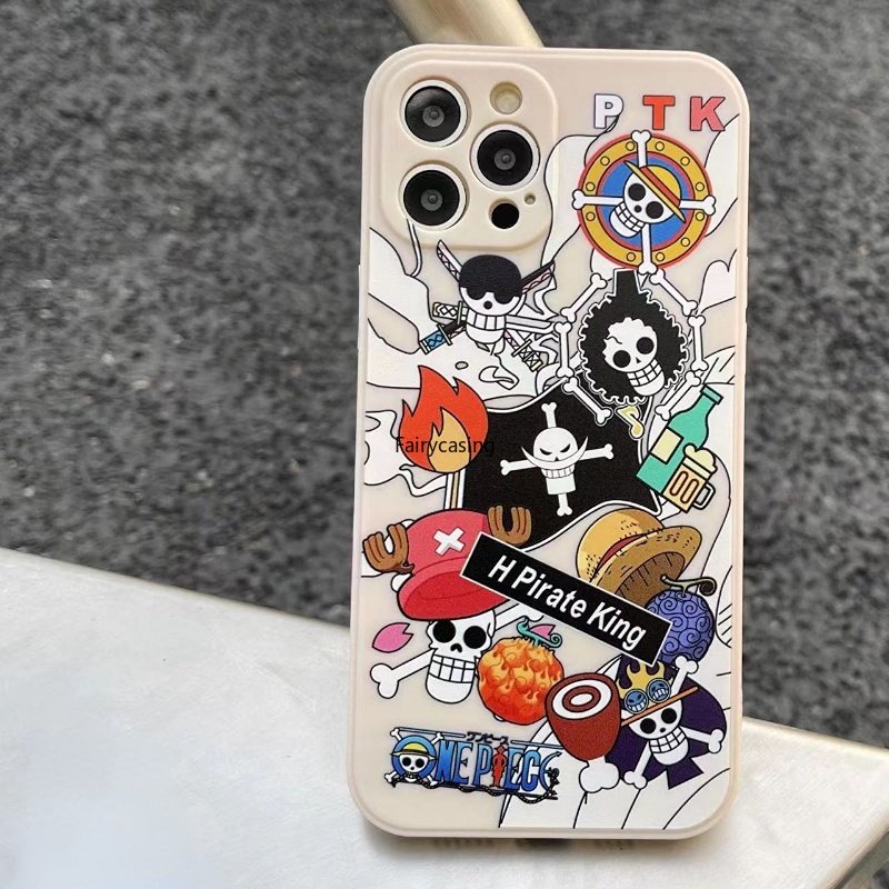 Ốp Điện Thoại Silicon Mềm Họa Tiết Vua Hải Tặc Nhật Bản Cho iPhone 14 13 12 11 Pro Xs Max X Xr 7 8 Plus Se