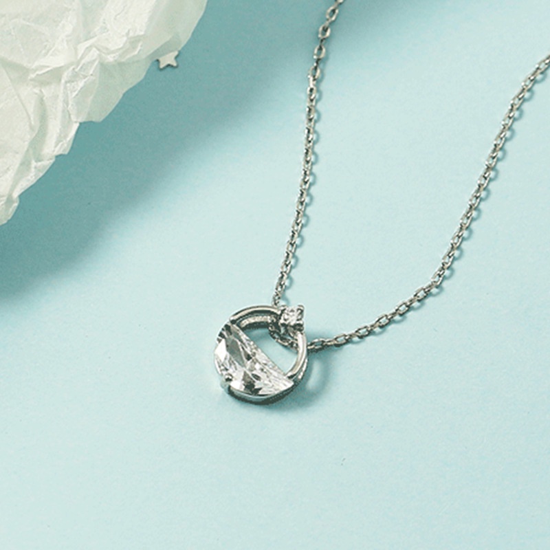 Yiwang Qingquan Vòng cổ Nửa Kim Cương Đơn Giản Thời Trang Hàn Quốc Cho Nữ