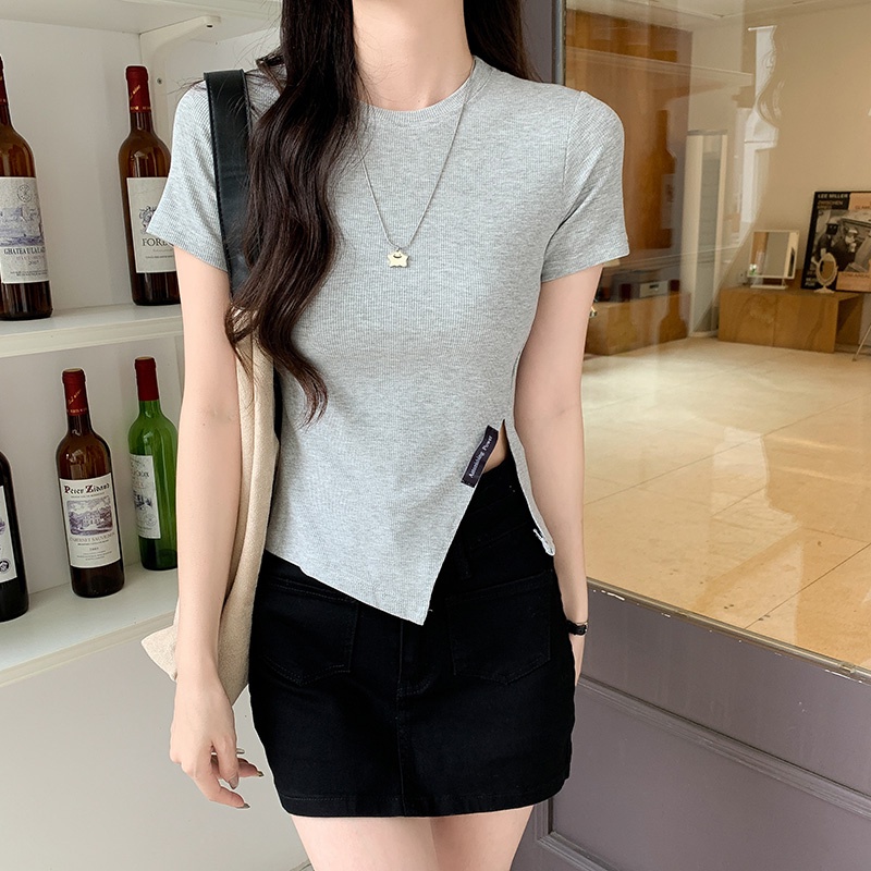 NRVP Áo Thun Tay Ngắn Dáng Ôm In Họa Tiết Độc Đáo Thời Trang Đường Phố Hàn Quốc Cho Nữ